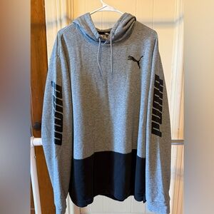Puma Gray and Black Color Block Hoodie